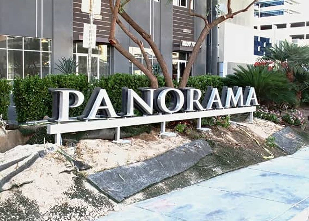 Panorama dimensional letters monument sign